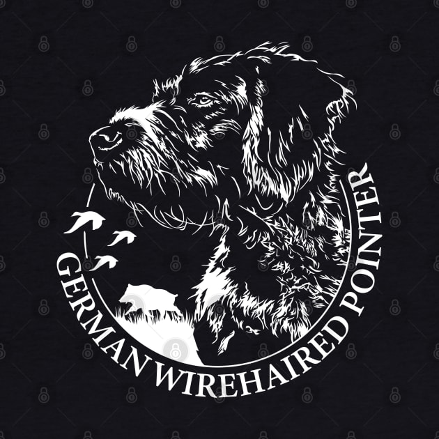 German Wirehaired Pointer Hunting Dog portrait by wilsigns